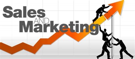 An illustration of sales and marketing, with an upward arrow and individuals climbing to reach the top